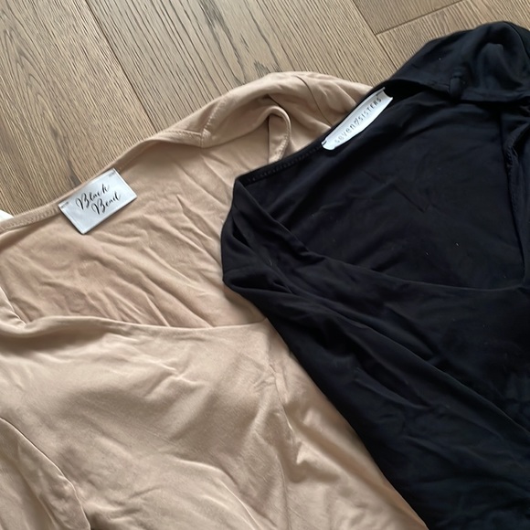 THREE Long-Sleeve V-neck Bodysuits - Perfect Condition - Picture 3 of 4